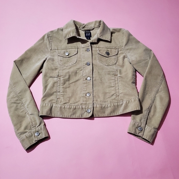 🍁 Gap Carmal Camel Brown Tan Cordaroy Jacket Fall Cozy Basic Classic - Picture 1 of 7